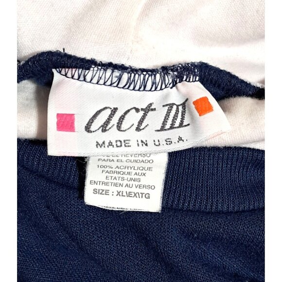 Vintage Act II Farm Scene Sweatshirt XL Navy Blue 100% Acrylic Made In USA - Picture 2 of 12